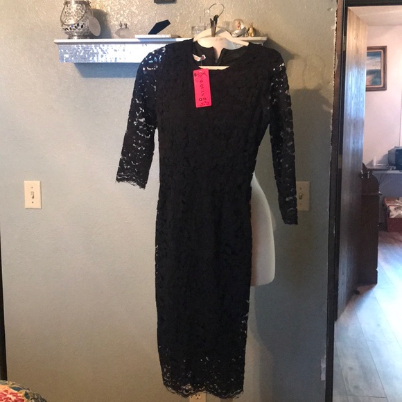 Q.Quan Dresses & Skirts - New black lace dress with a black slip underneath.